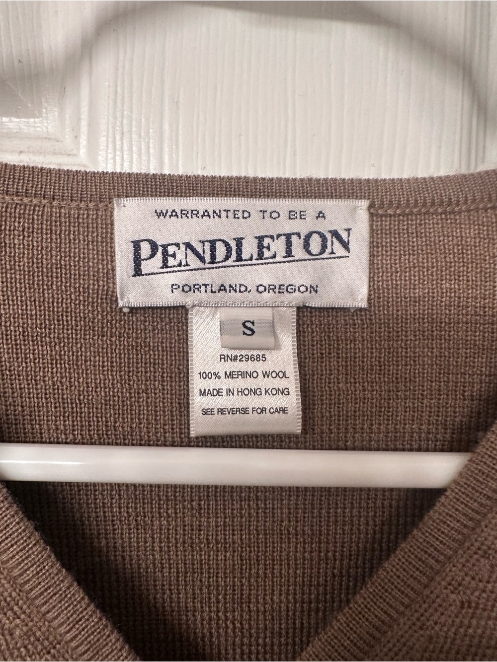 Pendleton 100% Merino Wool Brown Button Cardigan Sweater Small